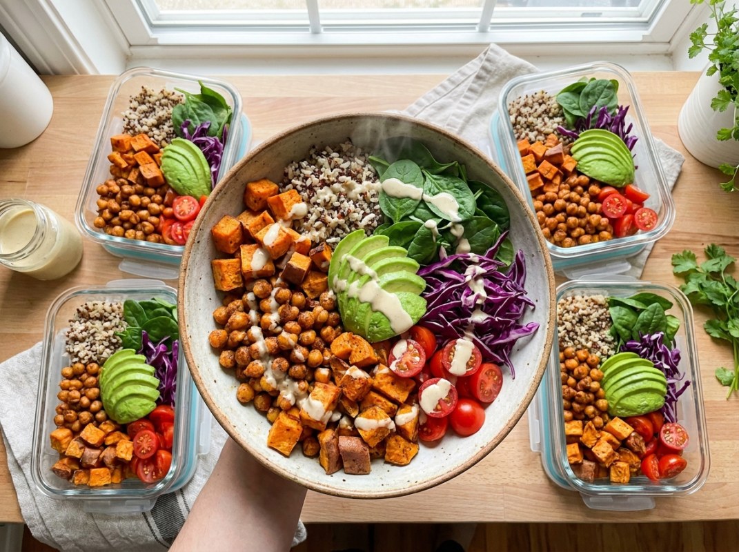 Chickpea Sweet Potato Buddha Bowl Meal Prep