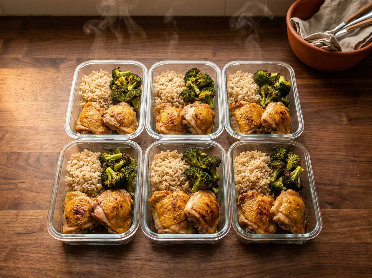 High Protein Chicken Rice Bowl Meal Prep (42g Protein, $1.80/Serving)
