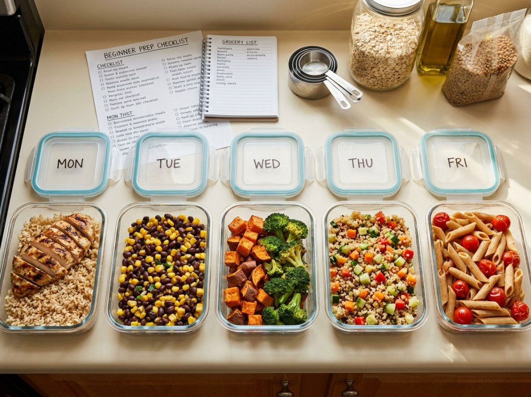 5-Day Beginner Meal Prep Plan — First Week System