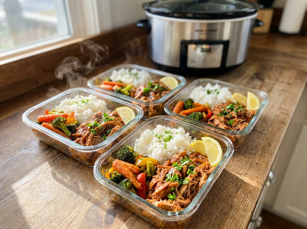 Slow Cooker Pulled Chicken for Meal Prep