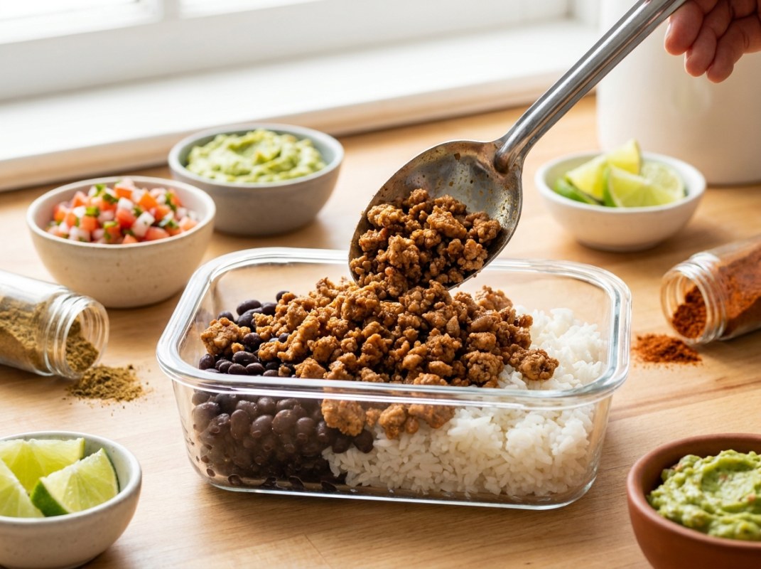 Ground Turkey Taco Bowl Meal Prep (32g Protein, $1.60/Serving)